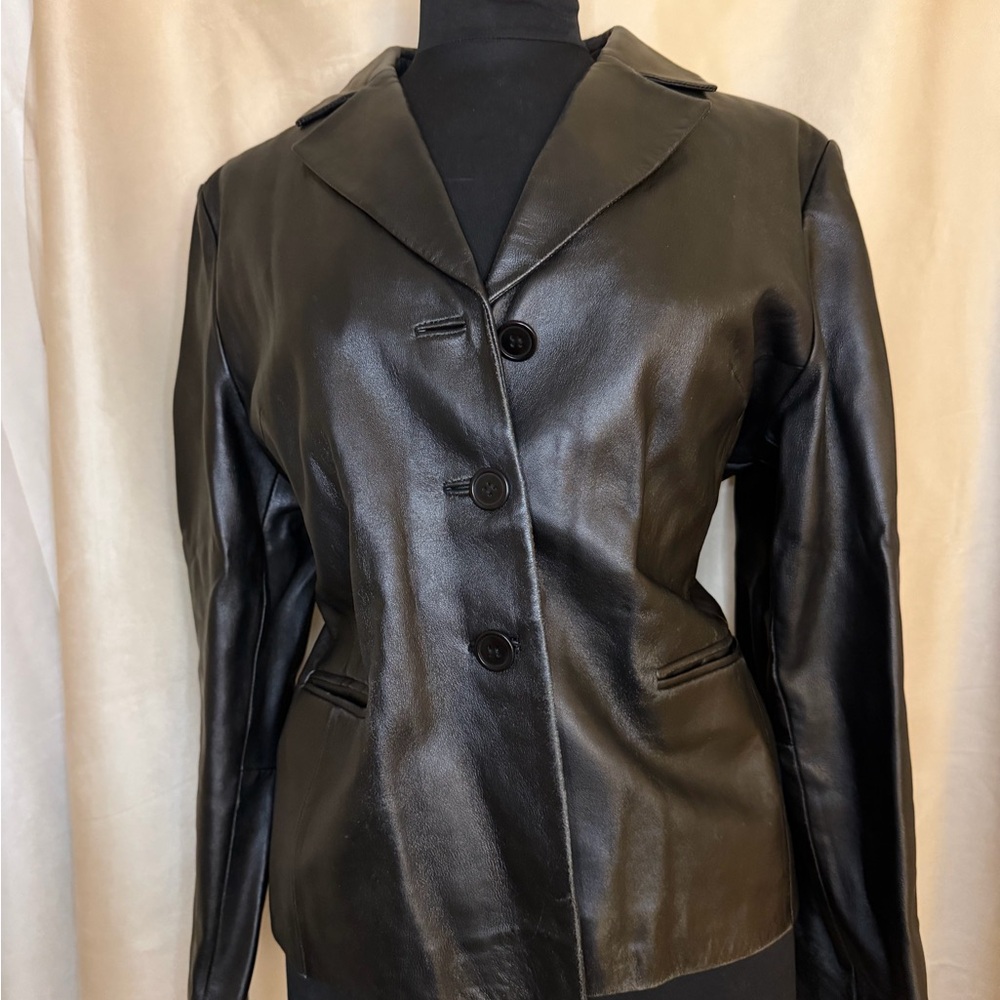 Margaret Godfrey Women's Black Leather Jacket size XL